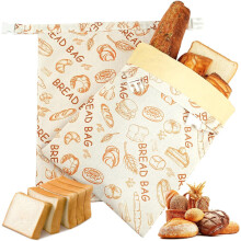 Reusable Beeswax Bread Bags(2 Pack), Beeswax Bags for Sourdough/Homemade Bread, Natural Cotton Bees Wax Bag, Fresh and Refrigerable, New Upgrade