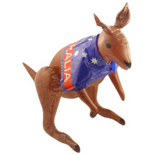 Henbrandt 2 x Inflatable Kangaroo with Australian Flag 70cm Blow Up Kangaroo Inflatable Toys Party Decorations Pool Party Photo Bo