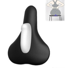 (Black White) Pelvic Floor Muscle Trainer 4 Modes Massage Repair Cushion USB Rechargeable