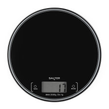 Salter Round Kitchen Scale – Digital Food Weighing Scales for Baking & Cooking, Measures Liquids & Fluids, Easy Read LCD Display,