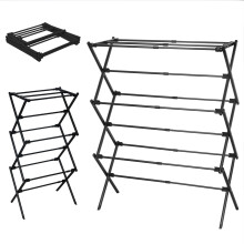 LOFTEY 3 Tier Clothes Airer, Extendable Cloth Laundry Drying Rack, Folding Clothes Horse Indoor & Outdoor, Space-Saving Maiden, Ex
