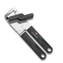 Victorinox Universal Can Opener, with Bottle Opener, Safe and Easy-to-use Tool, Robust Plastic Handle, Black