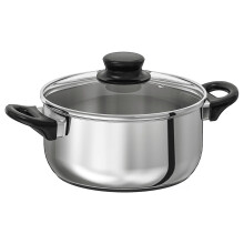 Stainless Steel Saucepan with Glass Lid – 2.8L Pot for Cooking, Boiling, and Simmering