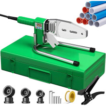 Plastic Pipe Welding Machine with 3/6 Die Heads, Professional Scissors and Iron Case, 0-320C Hot Melt Machine for PPR/PE/PB