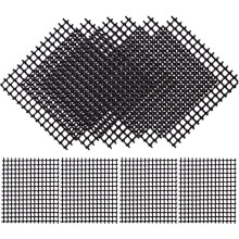 RiseDirectly 100 Pcs 4x4 Inch Plastic Mesh Screen Black Flower Pot Hole Pad Square Bonsai Drainage Hole Covers Adjustable Plant Bo