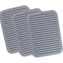 3pcs Grey Silicone Kitchen Mat for Worktop, Table Protector Heat ,hot Dishes,pots And Pans - Waterproof Trivet Mat, Non-slip Table Mats And Coasters