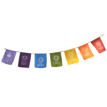Rainbow Multi Colour Chakra Symbol & Mantra Affirmation Prayer Flags / Bunting