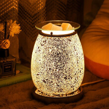 Stunning Electric Wax Melt Burners, Oil Burner, Wax Warmer, Night Light Oil Lamp with Touch Control for Home Decoration -Silver Mo