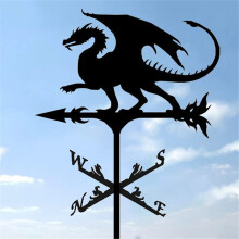 Your's Bath Weather Vane, 29.5 inch Stainless Steel Dragon Wind Direction Indicator Weather Vane Professional Measuring Tool, Blac