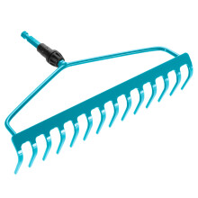Gardena combisystem Bow Rake: Robust rake with 14 tines, garden accessory for raking, working width 36 cm, double-bow construction