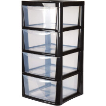 4 Drawer Large Plastic Storage Drawer Tower Perfect for Schools, Offices and Children's Toys Storage Solution