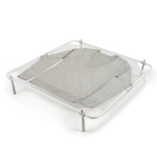 OXO Good Grips Sweater Drying Rack with Fold-Flat Legs, Fabric, White, 26" sq. x 4-1/2" h