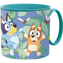 Golddunes Cartoon Kids Character Cute Mini Tiny Mug 265ML Drinking Re-Usable Plastic Cup Microwave Safe 7.5cm x 7.5cm (Bluey)
