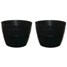 2 X Whitefurze G0850BL 50cm Barrel Planter - Black