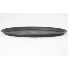 Oval Plastic Humidity/Drip Tray for Bonsai Tree Outside Dimension 12.5"x 8.75"x 0.5"- Brown