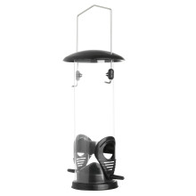 Masterpart Wild Garden Bird Seed Feeder Heavy Duty Metal Hanging Loop Flip Top Easy Fill