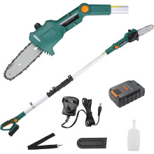 Cordless Pole Pruner, 20 V Li-Ion Battery Telescopic Pole Saw, Electric Telescopic Pruner, with 2.5 Ah Battery/Charger, 200 mm Bla