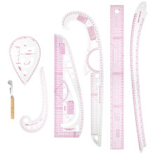 QWORK 7 Pieces Curve Sewing Rulers Set, Curve Shaped Ruler, Sewing Accessories, for Designers, Pattern Makers, Tailors