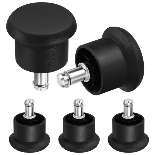 VOSAREA 5 x Replacement Felt Slider Chairs for Office Home (Black)