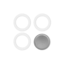 Bialetti Spare Parts, Includes 3 Gaskets and 1 Plate, Compatible with Moka Express, DAMA, Electric and Mini Express, 2 Cups