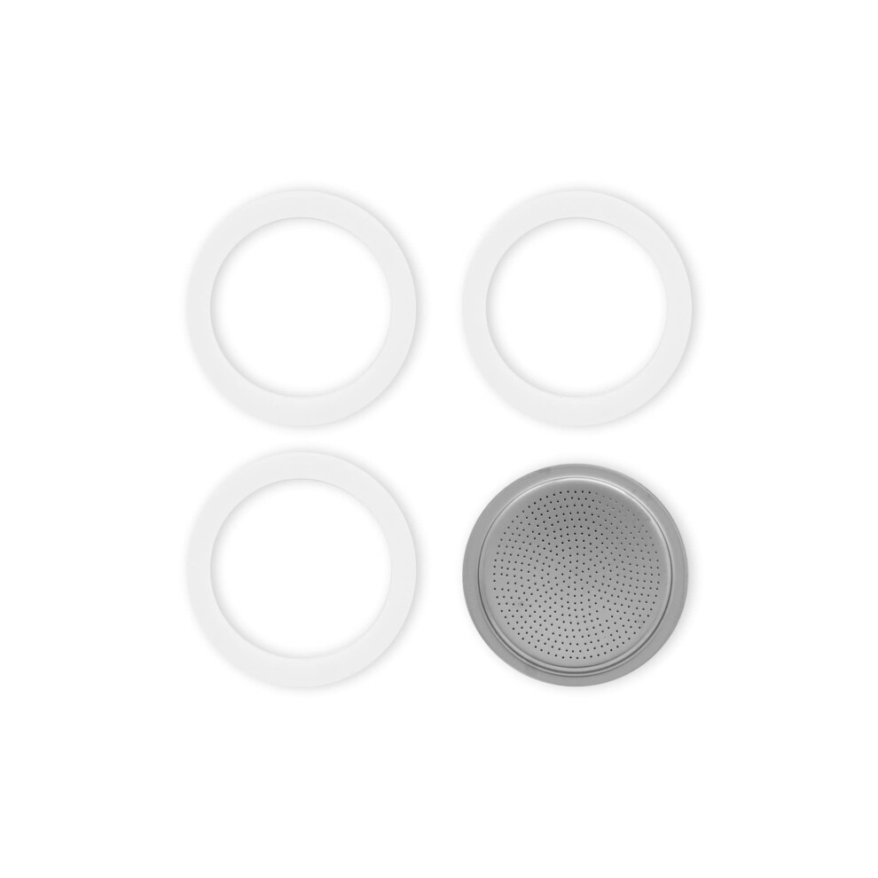 Bialetti Spare Parts, Includes 3 Gaskets And 1 Plate, Compatible With Moka Express, Dama, Electric And Mini Express, 2 Cups
