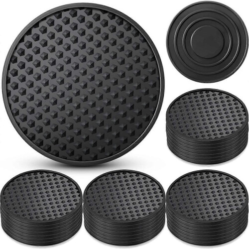36Pcs Silicone Coasters for Drinks Non Slip Silicone Drink Coasters Cold Hot Heat for Table Tabletop