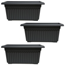 SIDSONS Plastic Trough Plant Pot Long Planter Home Outdoor Garden Window Herb Flower Box Windowsill Patio Bushes Window Box Ripple