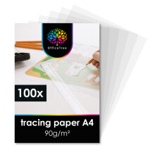 OfficeTree 100x Vellum Paper A4 90 GSM - Vellum Tracing Paper A4 - Translucent for Drawing Sewing and Crafting - Can be Used on Bo