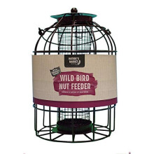 Homezone NUT Bird Feeder with Cage Safe Guard Outdoor Cage Pest Guard for Garden (Dark Green)