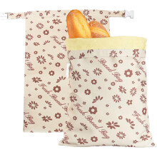 2 Packs Reusable Beeswax Bread Bags, Cotton Homemade Sourdough Bread Bags, Perfect Bag for Home-Baked, 12x17 inch