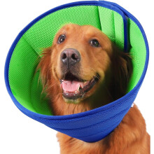 (L) Halskrause Hund Weich, Hundekragen Leckschutz, Atmungsaktive Halskrausen für Hunde, Einstellbarer Schutzkragen Leckschutz Hund