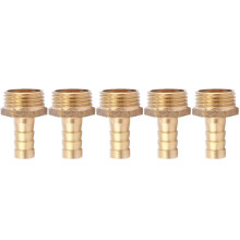 Brass Hose Barb Fitting Connector, 5pcs 10mm Hose Barb Tail Male BSP Connector Brass Fitting Adapter Coupler,tap Adapter for Hose