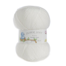 James Brett 100% Acrylic Baby Double Knitting Yarn Supersoft DK Knit Wool 10 x 100g (White - BB4)