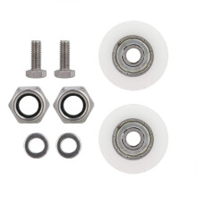 Replacement Kit for Door Wheels, Greenhouse Door Casters, Replacement Kit of 30 mm Diameter Greenhouse Door Casters for Sliding Do