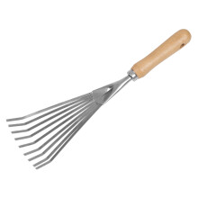 Premier Leaf Hand Rake, Responsibly Sourced & Certified Ash Handle & Stainless Steel Tines - GTWH001