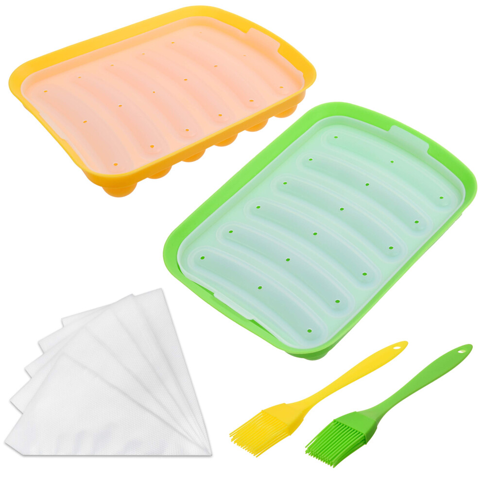 Kare & Kind 2X Silicone Sausage Molds - Non-Stick Flexible Hotdog Maker - 6-Cavity Baking Cooking Steaming Container - Diy Homemad 86662581