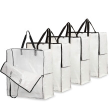 DECO EXPRESS Laundry Bags XL, Pack of 4 Heavy Duty Jumbo Garage, Attic or Underbed Storage Solutions for Clothes, Bedding, Duvet,