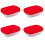 Pyrex Pyrex O'Cuisine Borosilicate Glass Rectangular Dish with Plastic Lid 0.4 Litre Red (Pack of 4) 1