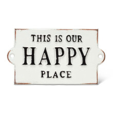 Hunky Dory Gifts This Is Our Happy Place Cast Iron Door Plaque Garden Gate Wall Sign Patio Decor