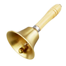 HXMJIED Metal Tea Hand Bell - Service and Dinner Bell, Extra Loud Call With Wooden Handle, Solid Brass Handbells for Counter Recep