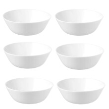 I-K-E-A Set of 6 OFTAST Tempered Glass Bowl Serving Dinner Bowl Dessert Salad Pasta Bowls Set 15 cm + Free TSA Shoe Bag, White