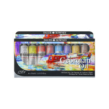Daler-Rowney Georgian Oil 75ml Classic Paint Set, 8 Assorted Colours, Ideal for Professional Artists & Students
