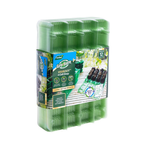 Gro-Sure Visiroot 4 Cell Deep Kit - 12 Pack, Green