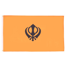 AZ FLAG - Sikhism Flag - 2x3 Ft - 100D Polyester Sikh Religion Banner with Two Metal Grommets - Fade Resistant - Vivid Colors - 2'
