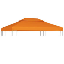 vidaXL Gazebo Top Cover - Water- Replacement Canopy, 310 g/m² Fabric Weight, Fits 3 x 4 m Gazebos, Includes 16 Hook and Loop Faste