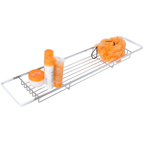 Croydex Croydex Flat Bar Bath Rack Bathroom Storage, 5 Year Rust Free Guarantee