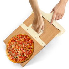 Debble 12 Inch Sliding Pizza Peel with Wood Handles, Nonstick Smooth Slide Pizza Paddle for Oven, Lightweight Wooden Pizza Spatula