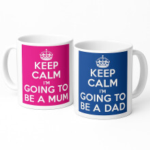 GrassVillage Funny Pregnancy Announcement Mug Set – Keep Calm I’m Going to Be a Parent – Gift for Expecting Couple, Baby Reveal, N