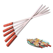 WARESHARK 4 Pcs Flat Kebab Skewers Stainless Steel, Large Turkish Barbecue Skewers, Heavy Duty Reusable BBQ Skewers, Perfect for K