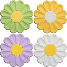 4 Pcs Silicone Trivet Mats,Heat Resistant Daisy Trivets Non-Slip Hot Pads Drink Coasters for Hot Dishes